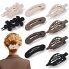 10 Pcs Flat Hair Clips for Women, 3 Styles Matte No Bump Claw Clips for Driving & Lying Down, French Rectangle Hair Barrettes & Flower Pins, Strong Hold Non-Slip Hair Accessories for Thick Thin Hair view 1