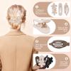 10 Pcs Flat Hair Clips for Women, 3 Styles Matte No Bump Claw Clips for Driving & Lying Down, French Rectangle Hair Barrettes & Flower Pins, Strong Hold Non-Slip Hair Accessories for Thick Thin Hair view 3