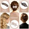 10 Pcs Flat Hair Clips for Women, 3 Styles Matte No Bump Claw Clips for Driving & Lying Down, French Rectangle Hair Barrettes & Flower Pins, Strong Hold Non-Slip Hair Accessories for Thick Thin Hair view 4