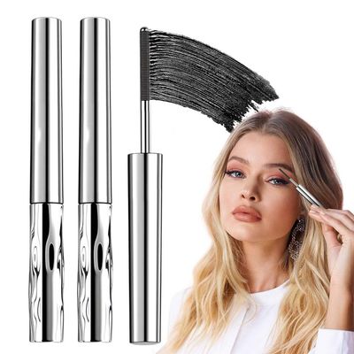 2 PCS Iron Wand Mascara Waterproof, Metal Wand Mascara Tubing, Long Lasting 3D Curling Eyelash, Eyes Makeup Smudge-Proof Separated Lashes Natural Length (Black)