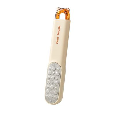 AIKETE Dual-Side Foot Callus Remover, Foot File Double Sided Foot Scrubber with Soft Silicone Brush, Professional Pedicure Tool for Dry & Wet Feet, Safe Hard Skin Remover for Sensitive Feet. (Orange)