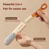 AIKETE Dual-Side Foot Callus Remover, Foot File Double Sided Foot Scrubber with Soft Silicone Brush, Professional Pedicure Tool for Dry & Wet Feet, Safe Hard Skin Remover for Sensitive Feet. (Orange) view 3