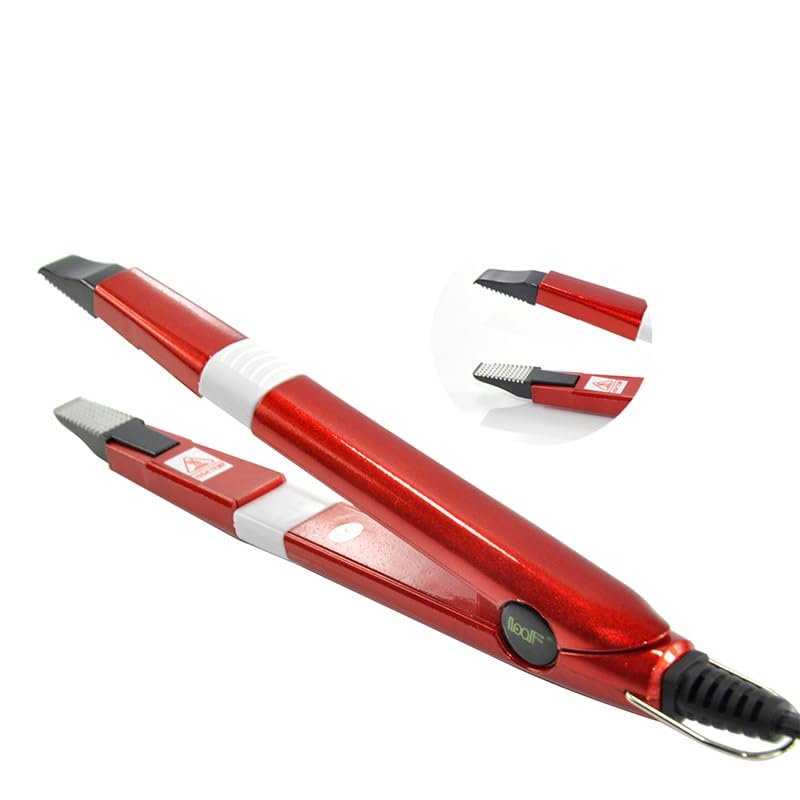 Hair Extension Removal Heat Machine,Electric Temperature Adjustable Hair Extension Tape Removal Solution Tool,V Light Hair Extension UV Glue tools (Red)