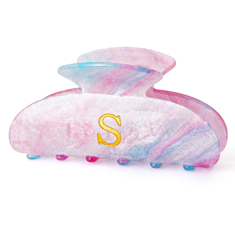Fycert Gifts for Women Teen Girls,Medium Initial Hair Clips - Lavender,S