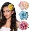 2 camellia flower hair clips with flower side clips for hair accessories view 2