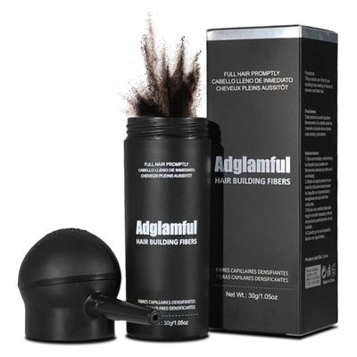 Adglamful Hair Fibers for Thinning Hair, Hair Building Fibers Spray with Spray Applicator, Undetectable & Long-lasting, Instant Hair Coverage for Men & Women (Medium Brown, 30g)