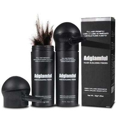 Adglamful 2PCS Hair Fibers for Thinning Hair, Hair Building Fibers Spray with Spray Applicator, Undetectable & Long-lasting, Instant Hair Coverage for Men & Women (Medium Brown, 30g*2)