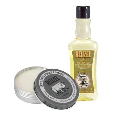 REUZEL Extreme Hold Matte Pomade 3-In-1 Tea Tree Shampoo
