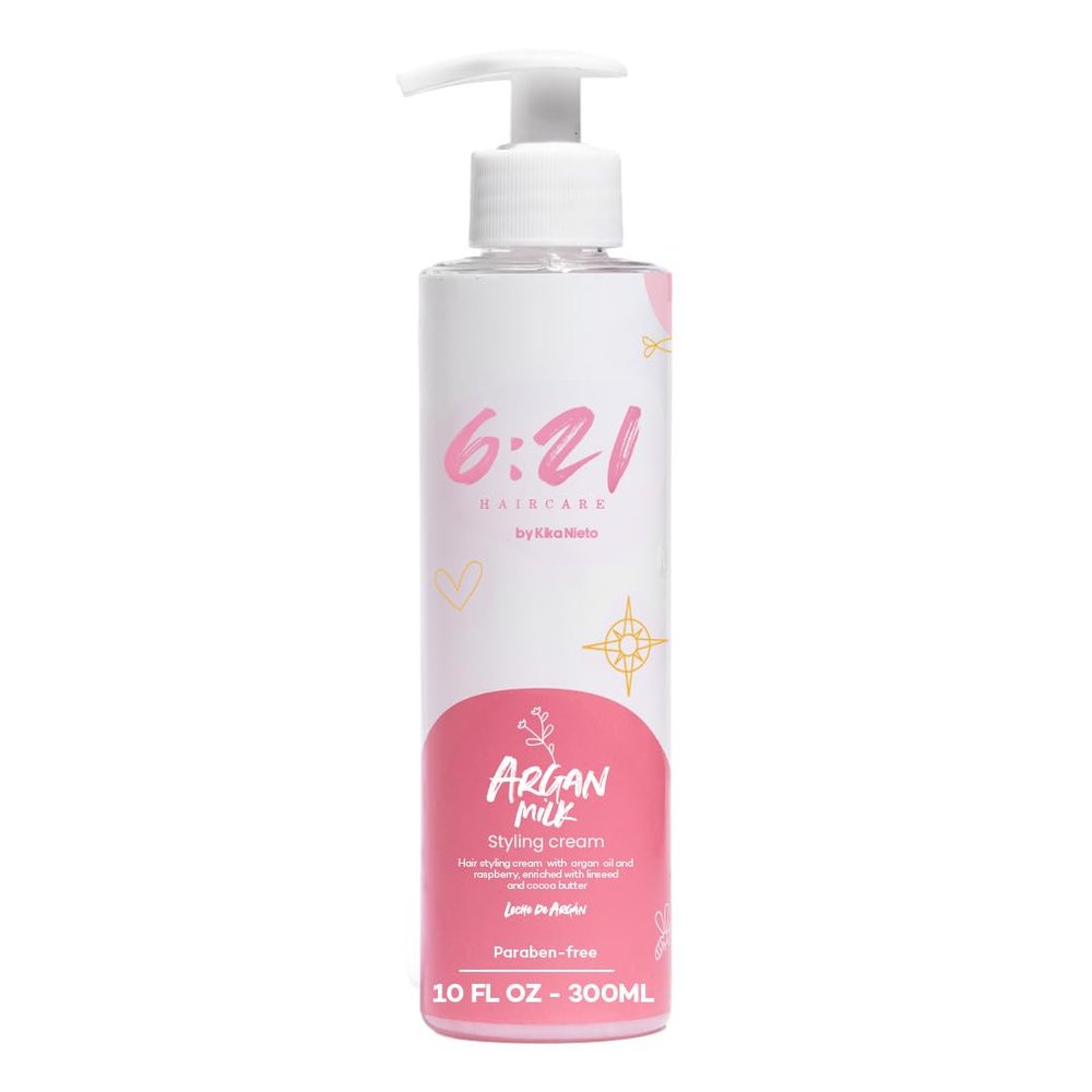 621 by Kika Nieto Argan Milk Leave-In Conditioner, Repairing Formula & Detangling Treatment for Frizz & Dry Hair, Heat Protectant, Color Safe, 10 oz