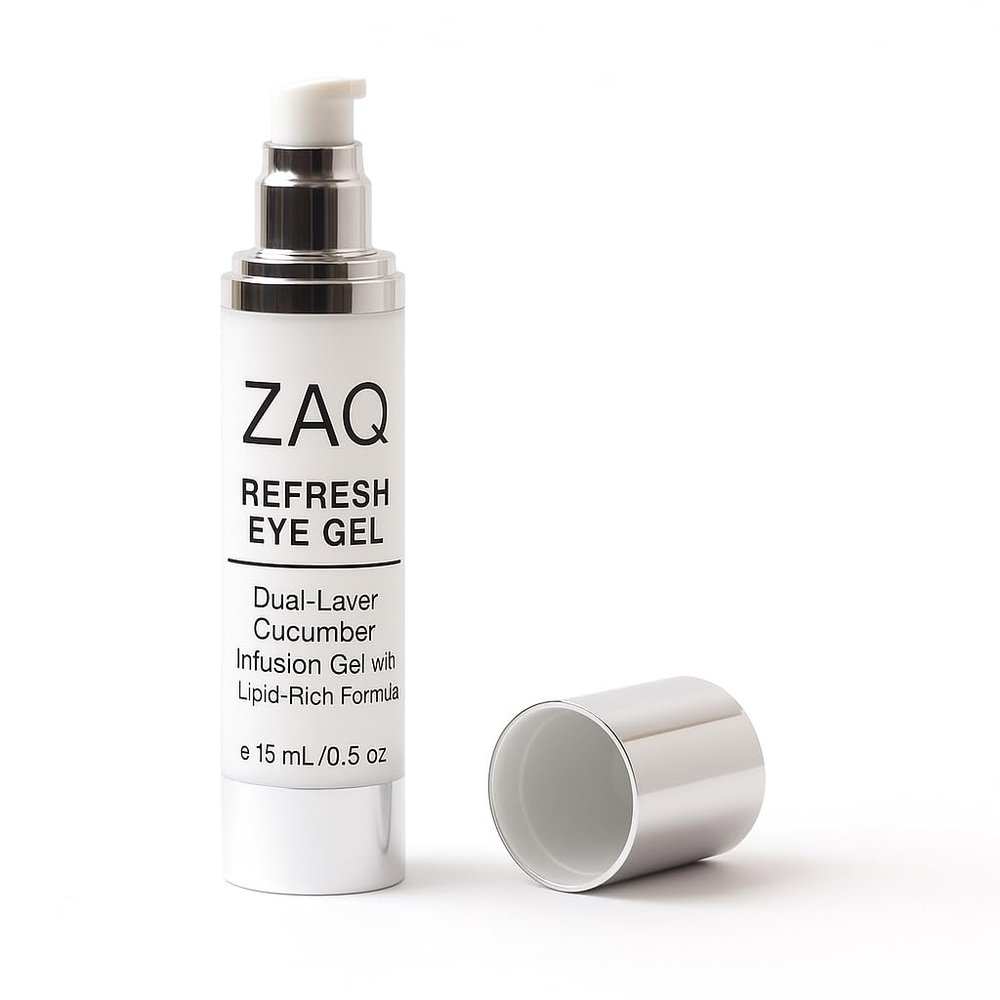 ZAQ Refresh Eye Gel Cucumber Infusion with Peptides & Lipid-Rich Formula for Hydrating, Firming & Revitalizing the Delicate Eye Area, 0.5 fl oz (15 mL)