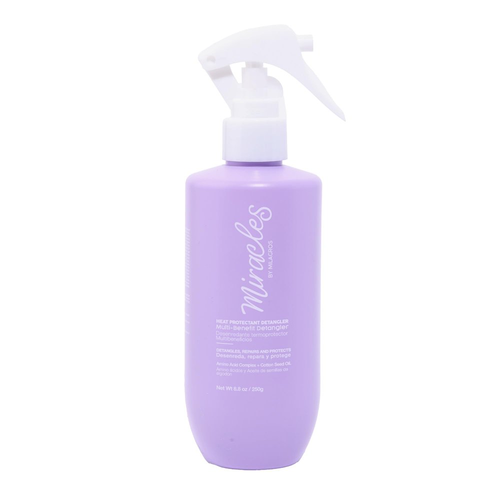 Miracles By Milagros Detangler Multi-Benefit Thermal Protector Heat Protectant & Hair Detangler Anti-Frizz, Hydrating, Softening & Strengthening Protects Hair up to 230C For All Hair Types