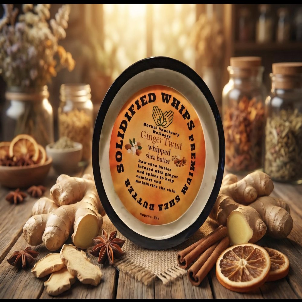 Herbal Sanctuary Wellness Solidified Whips Ginger Twist Body Care Cream, Natural Wellness Formula