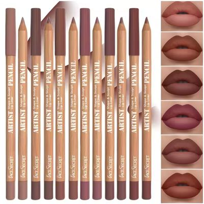 6pcs Velvet Matte Lip Liner Set  Long-Lasting Waterproof Lip Pencil Kit for Women, Smooth & Smudge-Proof Matte Lip Makeup  Nude Pink & Nude Brown Shades (NudeBrwon)