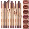 6pcs Velvet Matte Lip Liner Set  Long-Lasting Waterproof Lip Pencil Kit for Women, Smooth & Smudge-Proof Matte Lip Makeup  Nude Pink & Nude Brown Shades (NudeBrwon) view 1