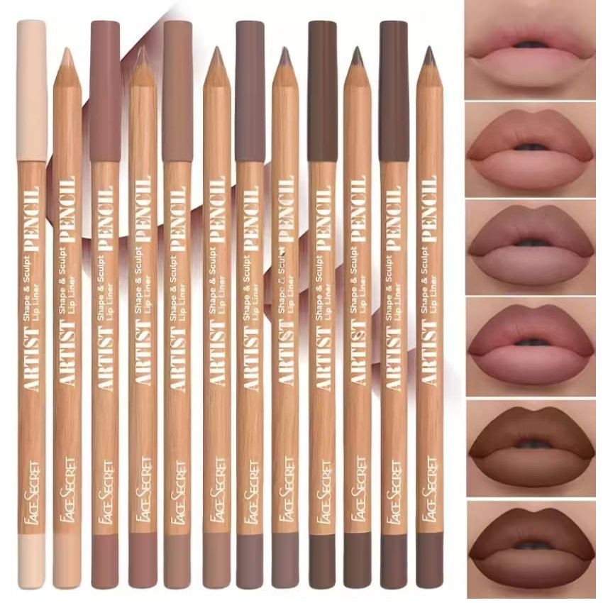6pcs Velvet Matte Lip Liner Set  Long-Lasting Waterproof Lip Pencil Kit for Women, Smooth & Smudge-Proof Matte Lip Makeup  Nude Pink & Nude Brown Shades (NudePink)