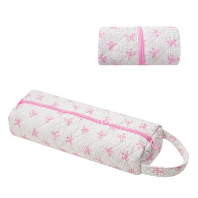 RSRSLEII Quilted Hair Tools Travel Bag with Bow Pattern, Portable&Foldable