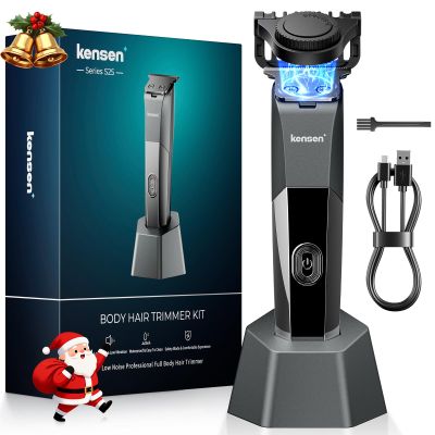 Beard Trimmer for Men - 9 Adjustable Length Settings Hair Clippers, Christmas Gift Precision Body Hair Trimmer for Men Ceramic Blades IPX6 LED Display for Facial Hair Trimming Mustache Trimmers Gray