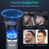 Beard Trimmer for Men - 9 Adjustable Length Settings Hair Clippers, Christmas Gift Precision Body Hair Trimmer for Men Ceramic Blades IPX6 LED Display for Facial Hair Trimming Mustache Trimmers Gray view 4