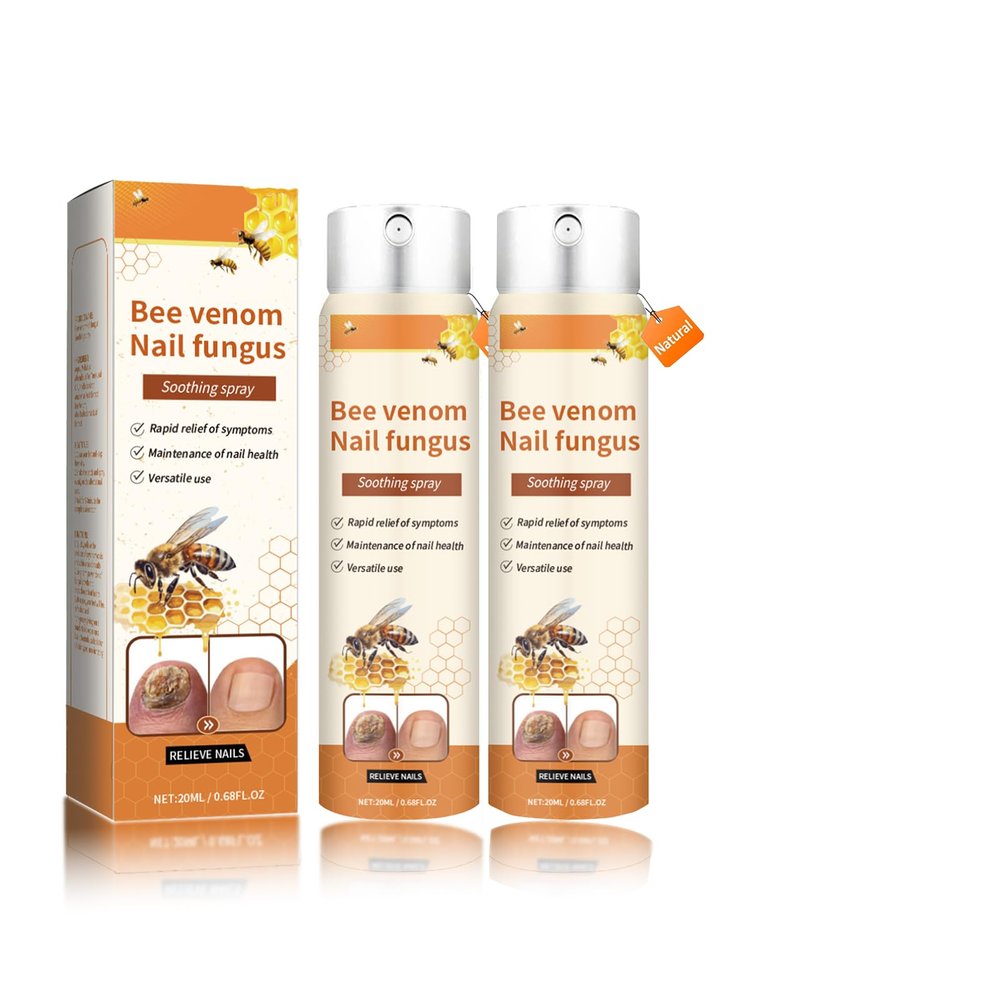 Bee Venom Spray, Advanced Bee Venom Toenail Repair Spray - Nail Treatment for Damaged Nails, Soothing, Nourishing & Moisturizing Formula, Safe & Gentle Nail Care Solution (2PCS)