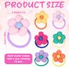 12Pcs Cute Toddler Hair Ties, Flower Hair Bands, Seamless Elastic Braided Scrunchies, Gentle Ponytail Holders, 6 Colors Pink Purple Green Rose Yellow Orange for Girls Thick Thin Hair view 2