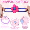 12Pcs Cute Toddler Hair Ties, Flower Hair Bands, Seamless Elastic Braided Scrunchies, Gentle Ponytail Holders, 6 Colors Pink Purple Green Rose Yellow Orange for Girls Thick Thin Hair view 3
