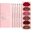 KIMIEYE 6 Colors Retractable Lip Liner Kit for Define & Sculpting Lips Shades, Long Lasting Waterproof High Pigment Matte Finish Creamy Texture Lip Liner Pencil Set for Women, #02 view 1
