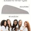 2 Pack Microfiber Hair Towel Wrap for Women, Super Absorbent Quick Dry Hair Turban for All Hair Style Anti Frizz, Large Hair Drying Towel with Button, Bathroom Towel Set view 4
