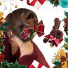 1Pcs Christmas Hair Claw Clips Xmas Bow Bell Design Cute Claw Clips for Women Strong Hold Nonslip Plush Christmas Hair Clip Khaki Fall Winter Hair Accessories Bow Hair Barrette for Thick Thin Hair view 2