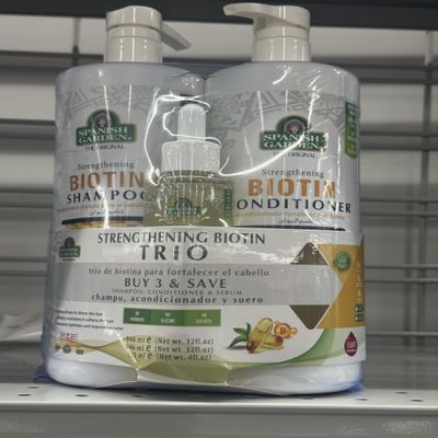 Biotin Hair Growth Strengthening Shampoo, conditioner, and serum, Professional Formula, 3pack