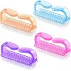 4 Pack Handle Grip Nail Brush - Hand Fingernail & Toenail Cleaner Scrubbing Kit for Pedicure, Men & Women view 1