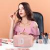 Puffy Makeup Bag for Women, Initial Cosmetic Bag, Cute Travel Toiletry Bag, Puffer Make Up Organizer Bags with Compartments, Personalized Gifts for Girlfriend Bridesmaid Teacher Graduation (Pink, D) view 2