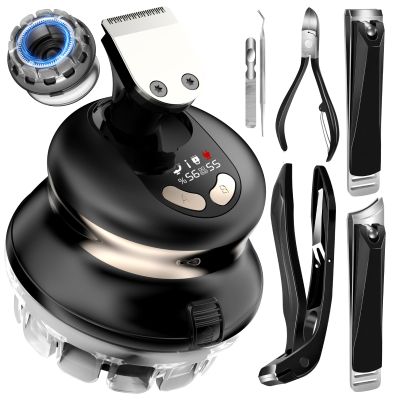 All-in-One Grooming & Care Kit for Men & Seniors  6-in-1 Nail Clippers Set + Self Haircut Trimmer Kit with LED Display, USB Rechargeable, Waterproof, Heavy Duty Wide Jaw Clippers for Thick Nails & DI
