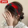 Jeorywoet 2Pcs Plaid Headband for Women, Red & Green Christmas Fabric Free Size Checkered Headband for Christmas Season Gifts view 2