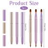 3 Pack Retractable Lip Brush for Lipstick Lip-Gloss Professional Double-ended Lip Makeup Brush Retractable-Lip Brushes Travel Lip-Makeup Brushes Set for Lipstick-Lip Gloss Eyeshadow Include Lid view 2