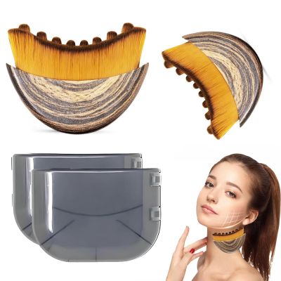 2PCS Lymphatic Contour Face Brush, Drainage Massager for Face & Neck, Chin Jawline Sculpting Tool, Ergonomic Design for Anti-Swelling & Fatigue Relief