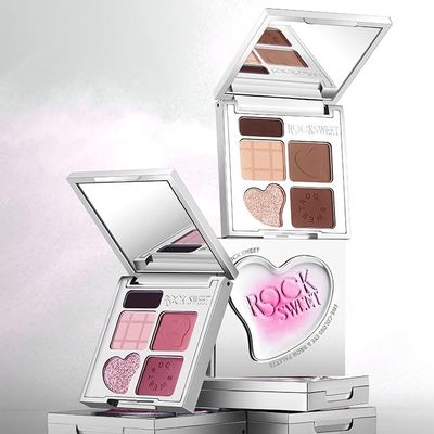 ChongTai 1PC Rock Sweet Eyeshadow 5 Colors Eye & Brow Palette, Mini Multi Purpose Matte Shimmer Highlighter Eyeshadow, 5g (#02)