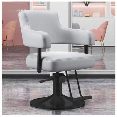 Barber Salon Chair, Extra Wide Hair Styling Chair with Heavy Duty Hydraulic Pump, 360 Swivel Height Adjustable Braiding Design,Beauty Salon,Gray,C