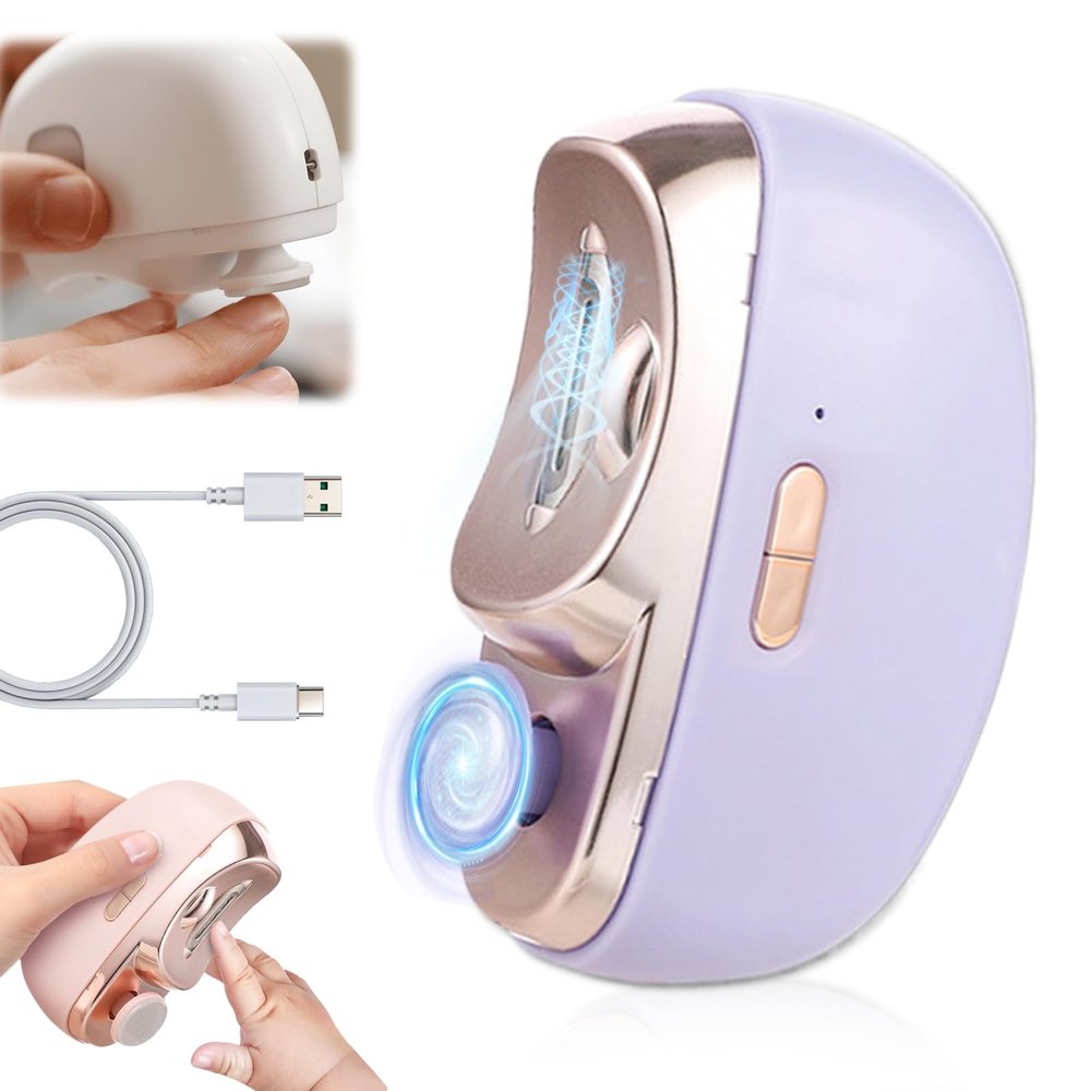 Electric Toenail Clippers for Seniors,2026 New Automatic Smart Nail Clippers with Polisher,Adjustable Speeds,Rechargeable Nails Trimmer for Kids Adults Thick Toenails (B-Purple)