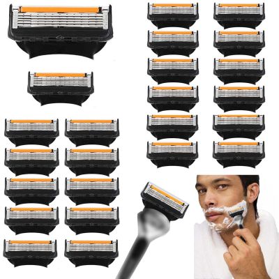 24 Count 5 Blades Refills, Razor Blades for Men, 5 Bladed Refill Blades, 5 Razors, for a More Comfortable Shave, 5 Blades for Men Replacement
