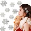 10Pcs Christmas Hair Clips Sparkly Rhinestone Snowflake Hair Clops Cute Xmas Hair Barrettes Silver Alligator Clips Holiday Decorations Hair Pins for Winter Festival Party Supplies Party Favours view 1