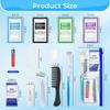 Xuezoioy Personal Hygiene Kit Bulk Pack of 100,Blue 13-IN-1 Travel Size view 4