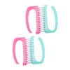 DECHOUS 4Pcs Nail Art Manicure Brushes with Ergonomic Handle for Fingernail Cleaning Material Comfortable Grip Practical Home Nail Care Tool Random Color view 1