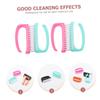 DECHOUS 4Pcs Nail Art Manicure Brushes with Ergonomic Handle for Fingernail Cleaning Material Comfortable Grip Practical Home Nail Care Tool Random Color view 4