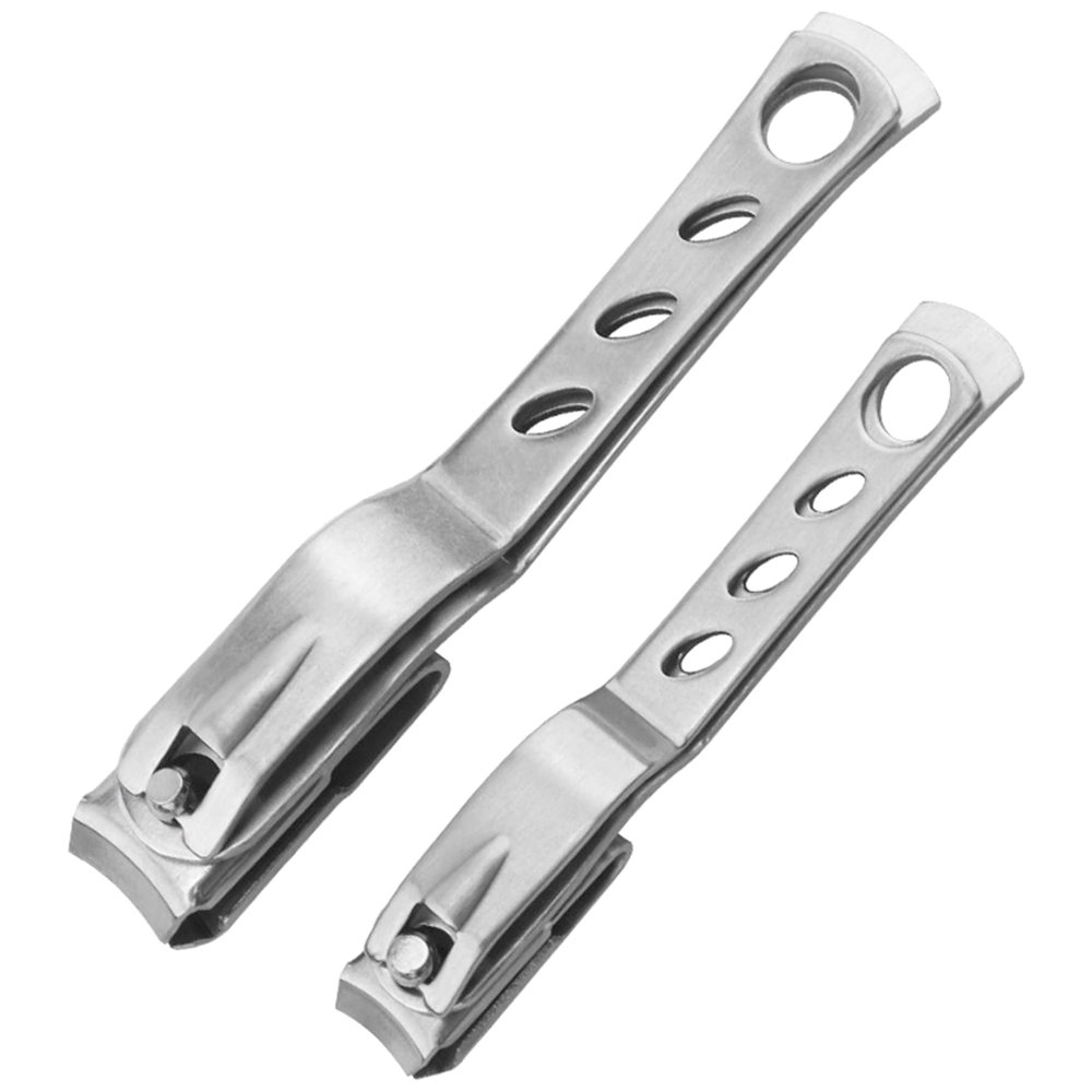 2Pcs Nail Clippers Rotating Stainless Steel Toe Nail Clippers for Thick Nails Sturdy Fingernail Clipper with Wide Opening & Long Handle for Seniors Thick Toenails