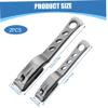 2Pcs Nail Clippers Rotating Stainless Steel Toe Nail Clippers for Thick Nails Sturdy Fingernail Clipper with Wide Opening & Long Handle for Seniors Thick Toenails view 3