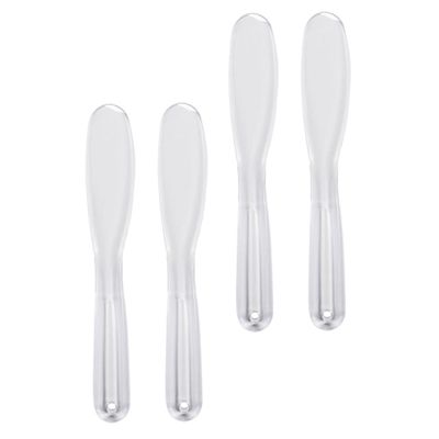 VALICLUD 4pcs Facial Mask Mixing Spoons Thick Transparent Cosmetic Spatulas for Even Application Reusable Skin Care Applicator Sticks for Creams Serums