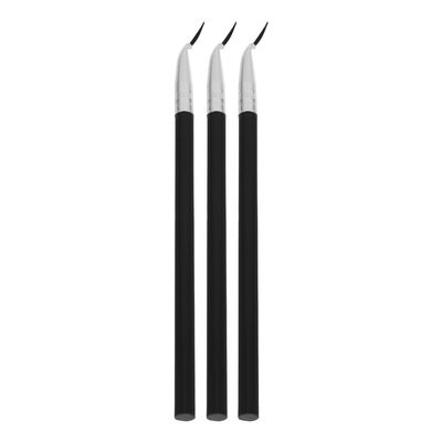 Unomor 3pcs Angled Eyeliner Brush Long Handle Makeup Tool for Precise Eye and Lip Liner Application Solid Material Cosmetic Brushes for Travel and Daily Use