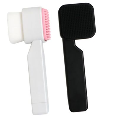 NIYANGLE 2Pcs Double-Sided Facial Scrubber Brush for Deep Cleansing and Gentle Exfoliation Soft Silicone Face Cleansing Brush for Blackhead Removal and Facial Massage Portable and