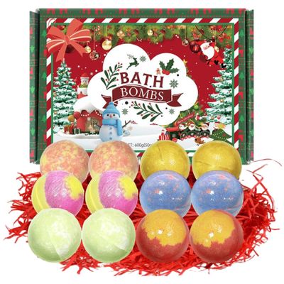 Christmas Bath Bombs, 12 Essential Oil Kids Bath Bombs Advent Calendar 2025 for Birthday Xmas Gifts Stocking Stuffers
