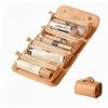 4-in-1 Detachable Roll Up Travel Makeup Bag for Women, Large Capacity Waterproof Cosmetic Organizer with 4 Clear Pouches & Hanging HookWaterproof leather material (khaki) view 1
